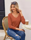 Casual V-Neck Long Sleeve Top