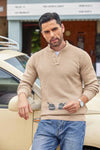 Coofandy Mens Quarter Button Knit Sweater