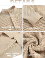 Coofandy Mens Quarter Button Knit Sweater