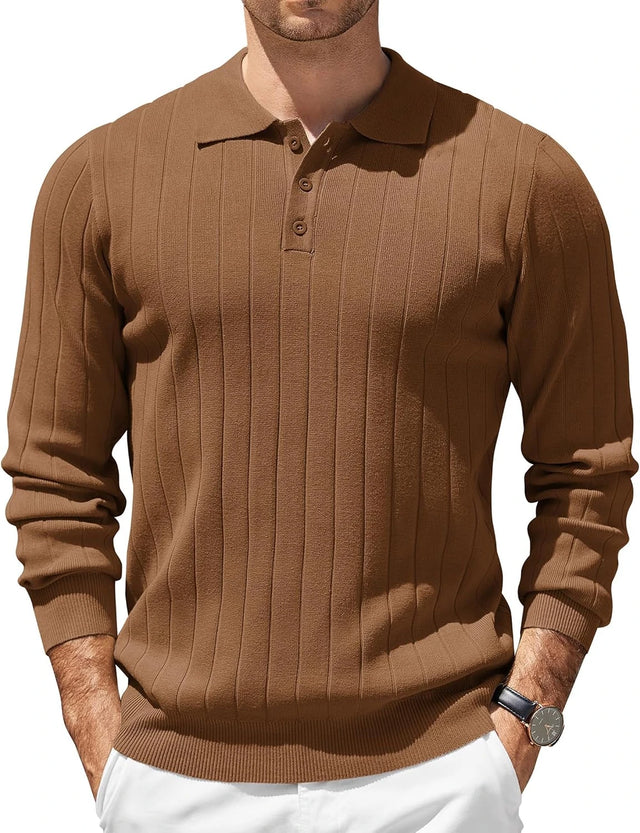 Mens Knit Polo Sweater