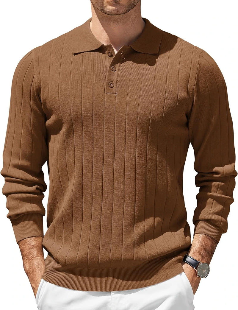 Mens Knit Polo Sweater