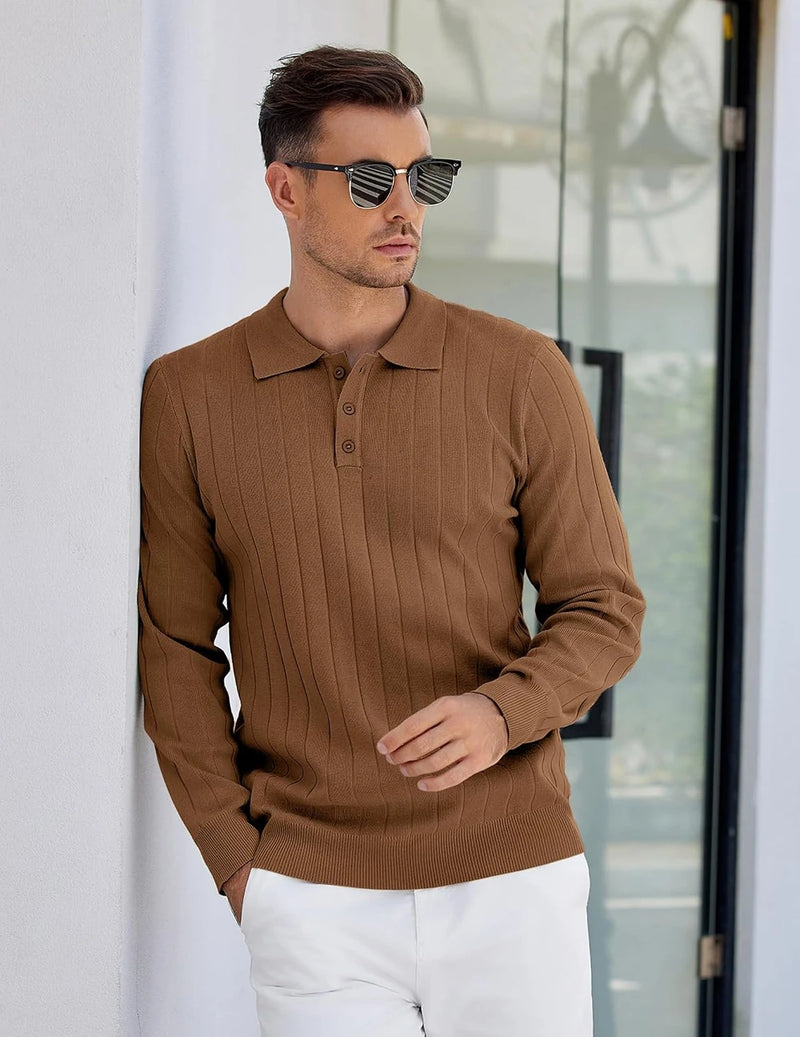 Mens Knit Polo Sweater