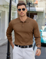Mens Knit Polo Sweater