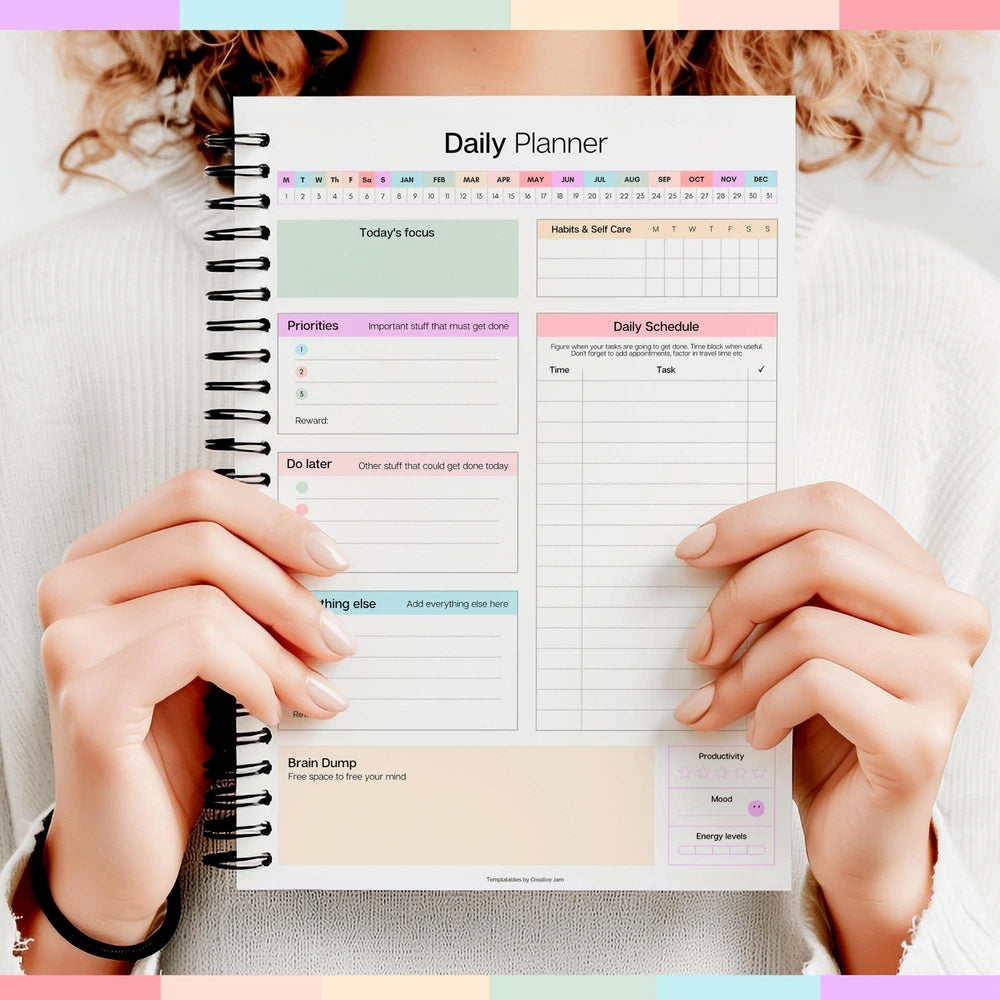 Colorful ADHD Daily Planner