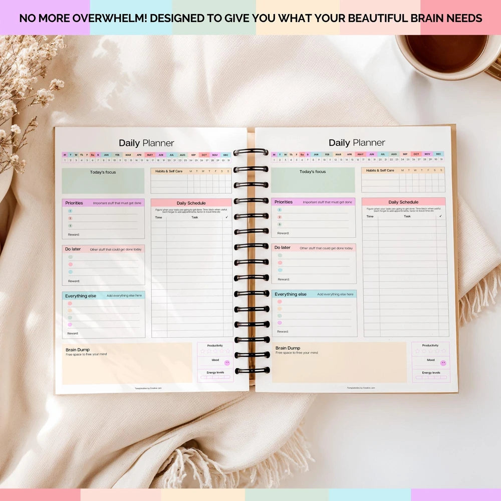Colorful ADHD Daily Planner