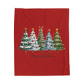 Christmas Tree Velveteen Plush Blanket – "Merry Christmas" Holiday Throw