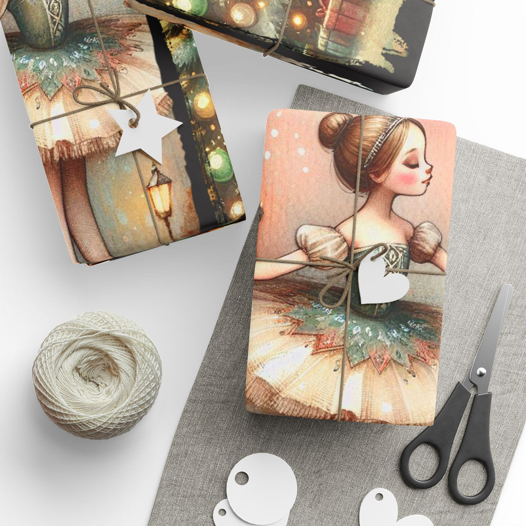 Nutcracker Ballerina Christmas Wrapping Paper | Holiday Gift Wrap