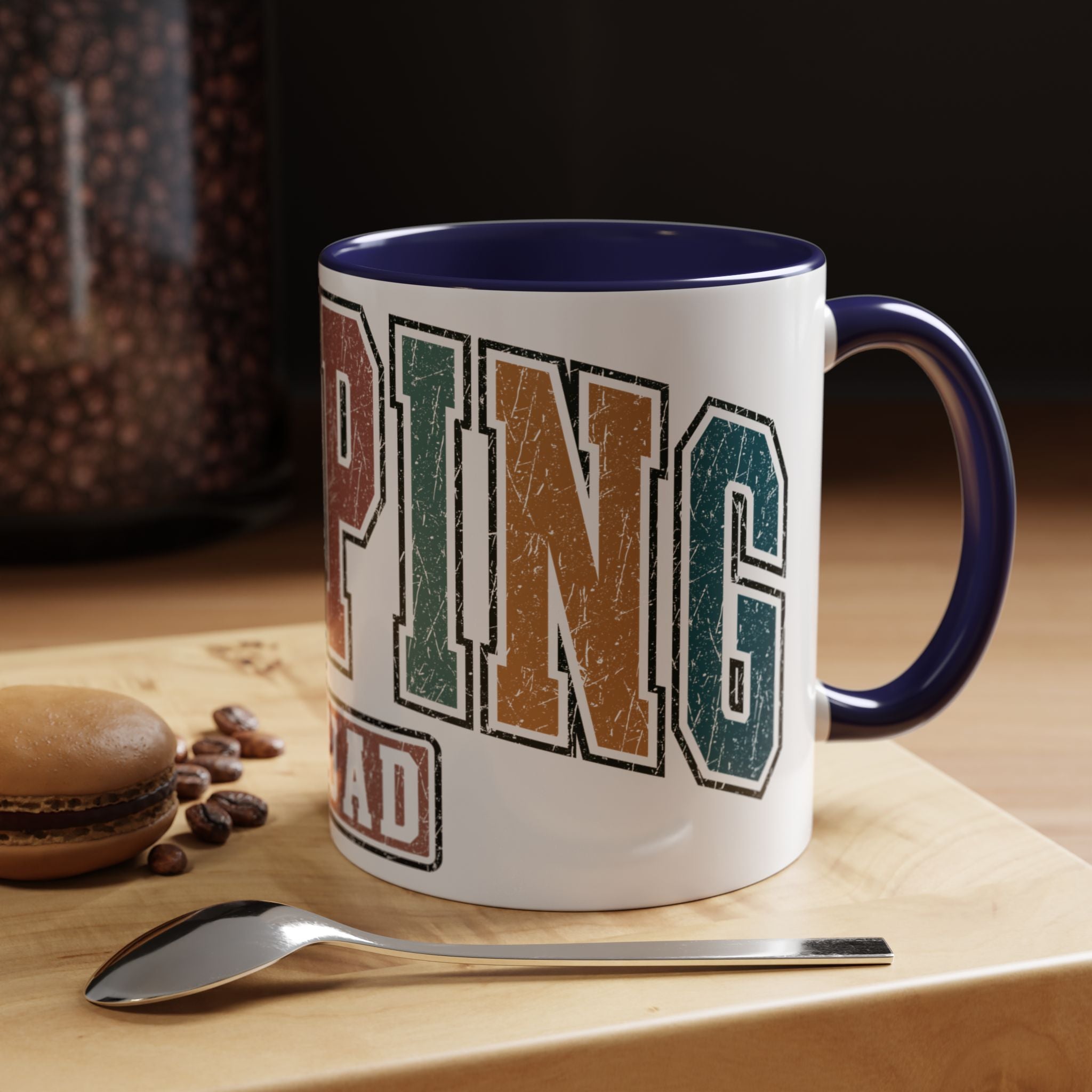 Camping Squad Mug | Rustic Vintage Lettering Accent Coffee Mug