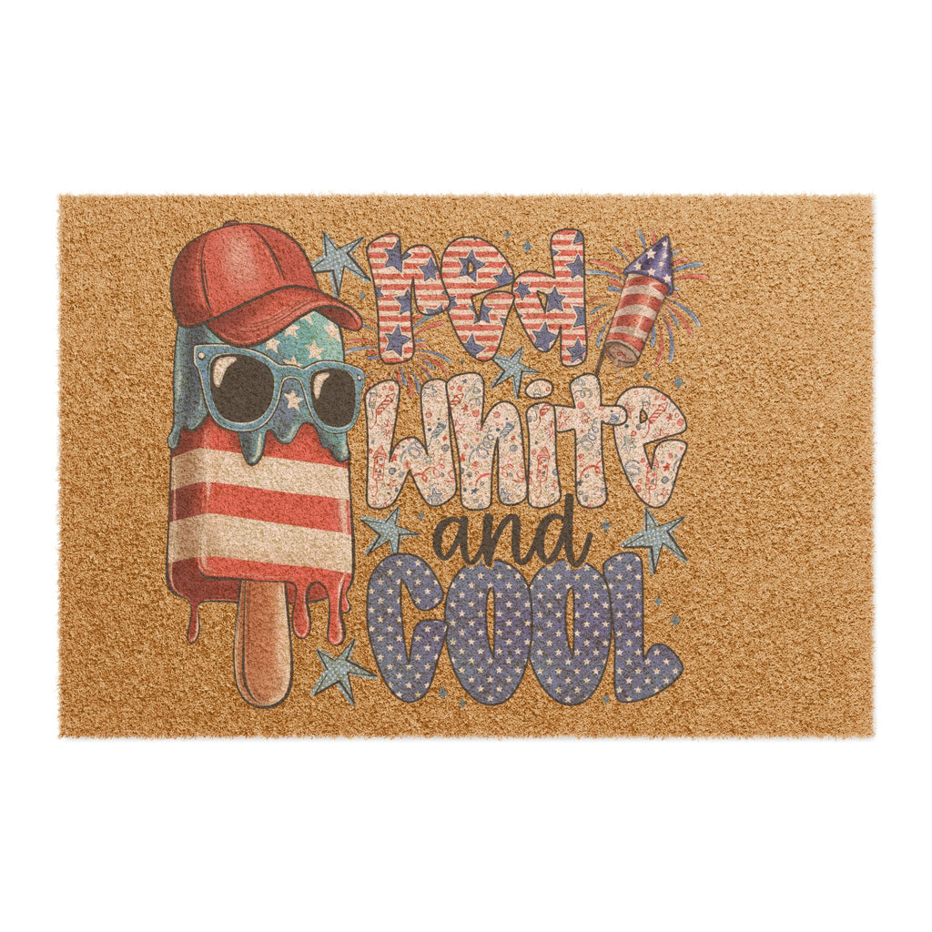 Red White and Cool Popsicle Doormat