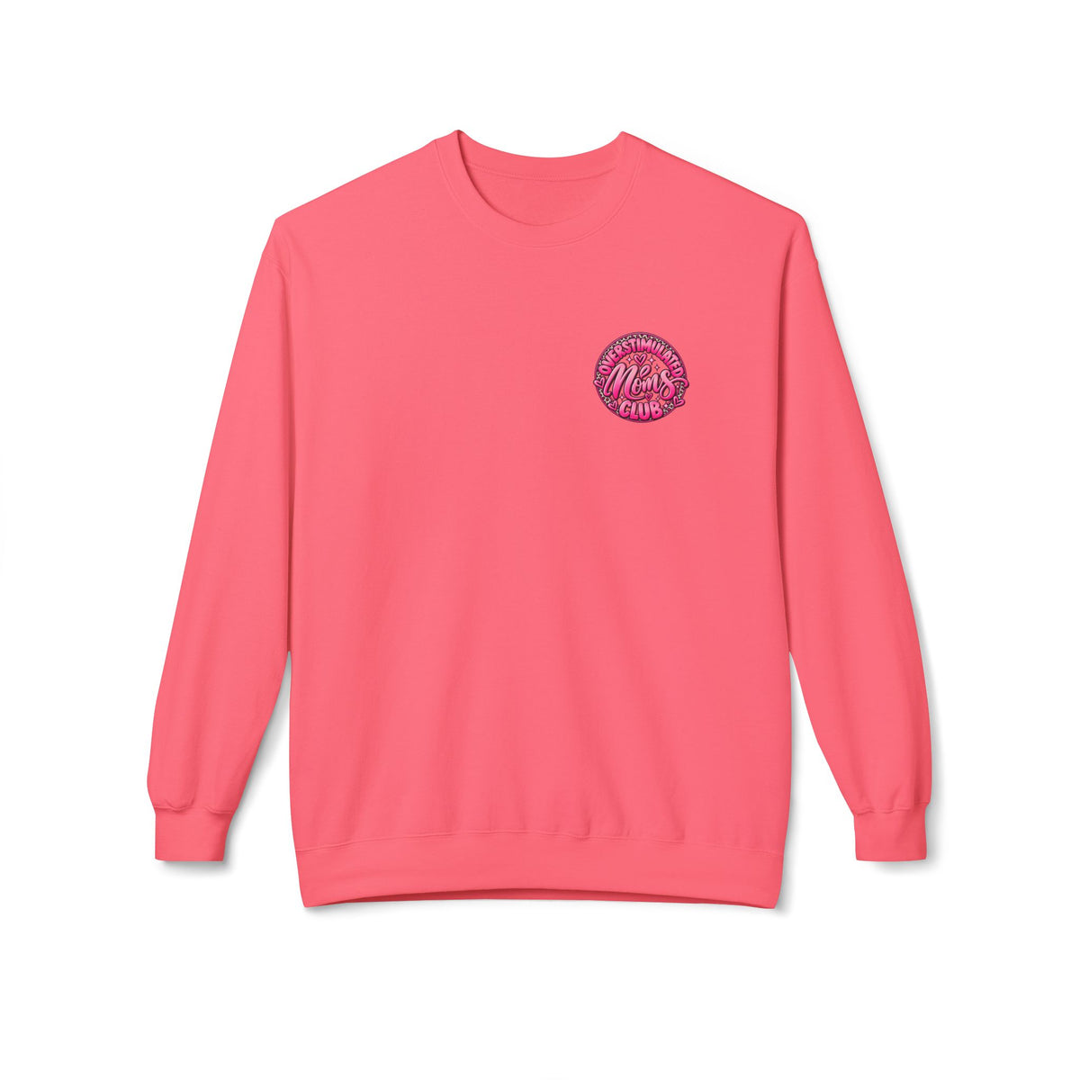 Crewneck Sweatshirt — 'Overstimulated Minds Club' Pink Graphic Crew