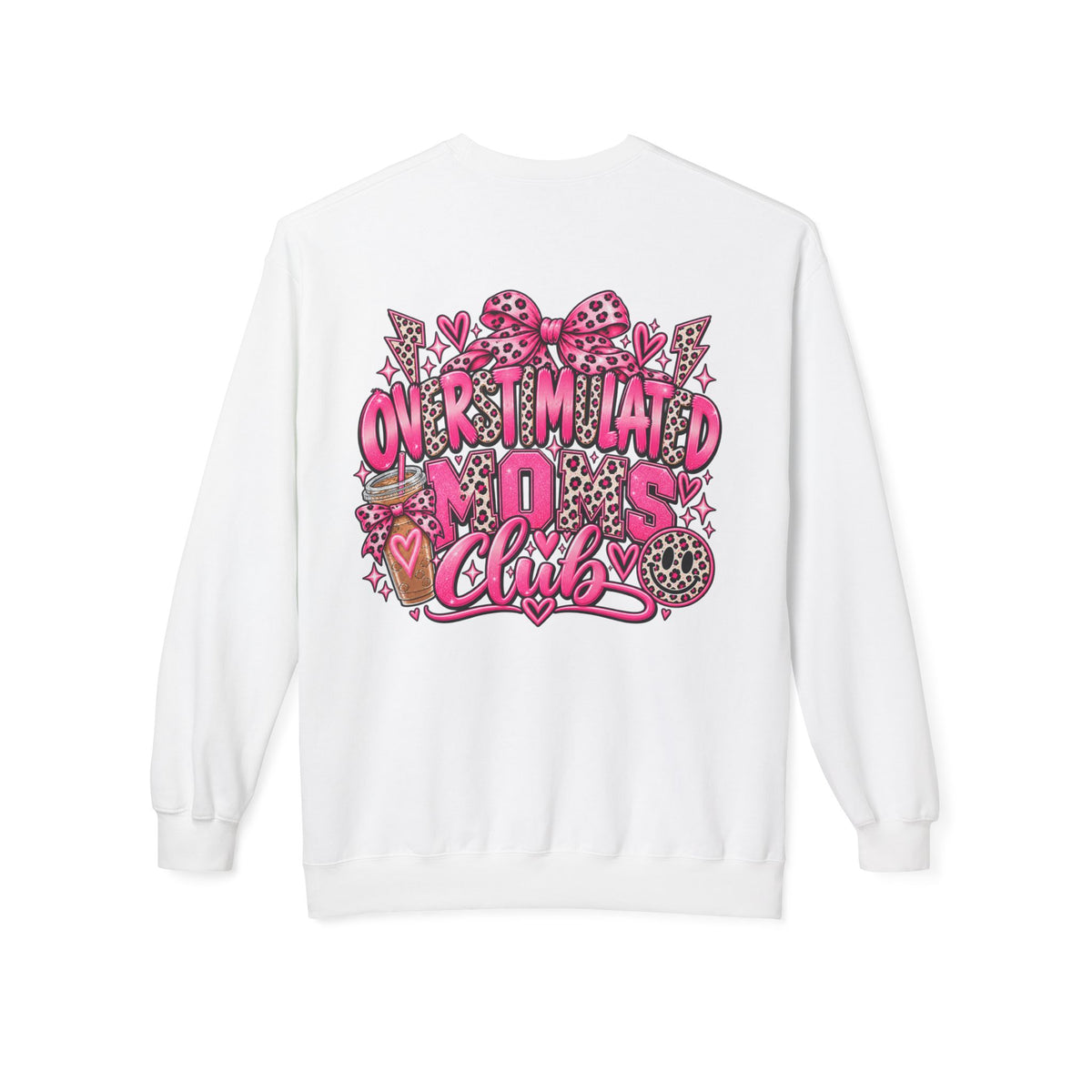 Crewneck Sweatshirt — 'Overstimulated Minds Club' Pink Graphic Crew