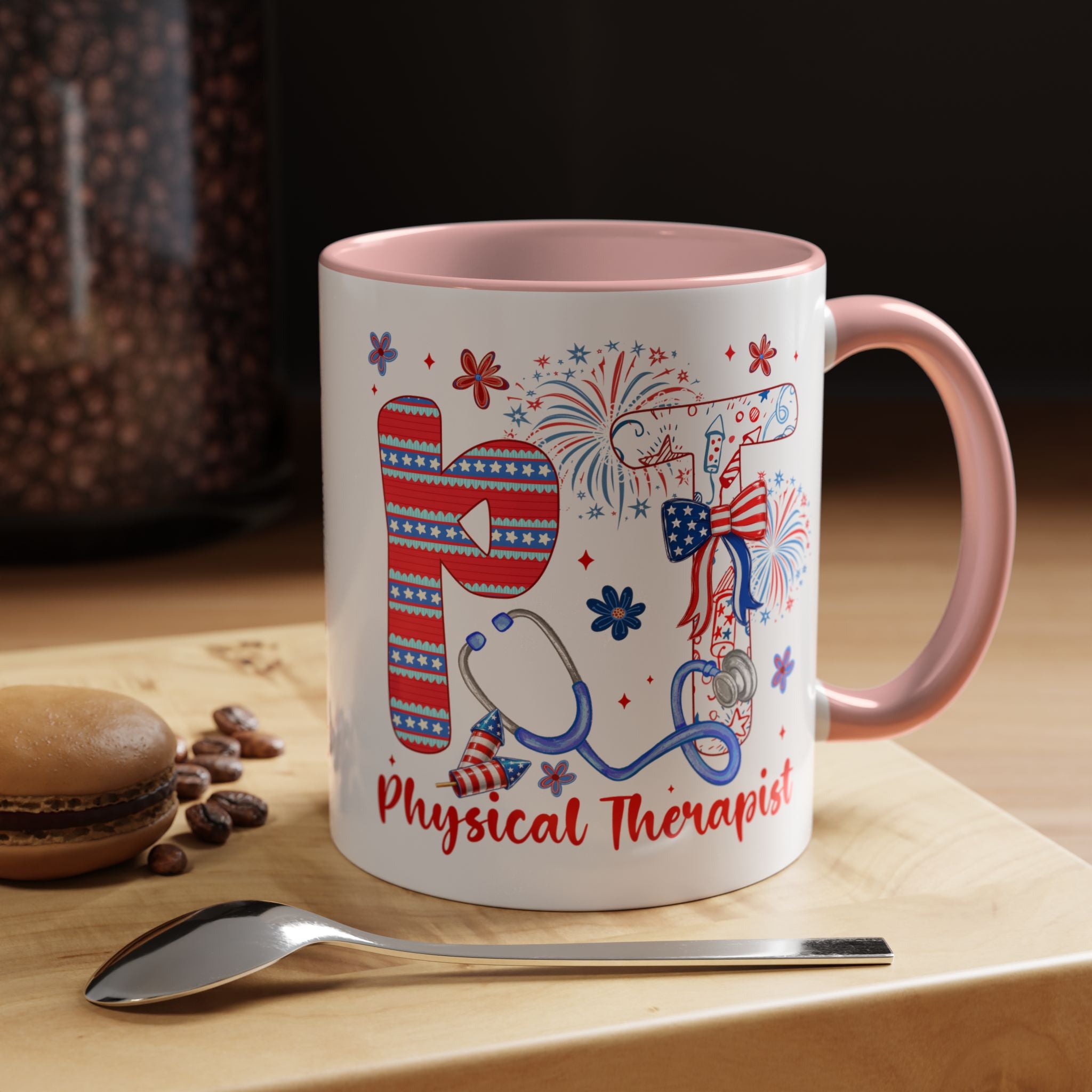 Physical Therapist Patriotic Accent Coffee Mug — 11/15oz