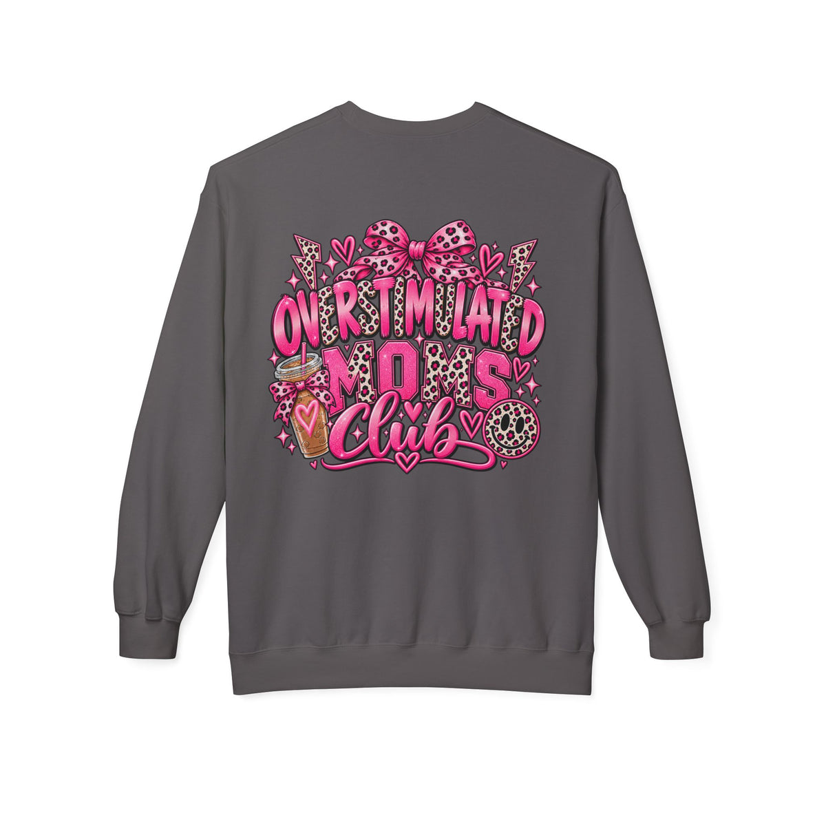 Crewneck Sweatshirt — 'Overstimulated Minds Club' Pink Graphic Crew