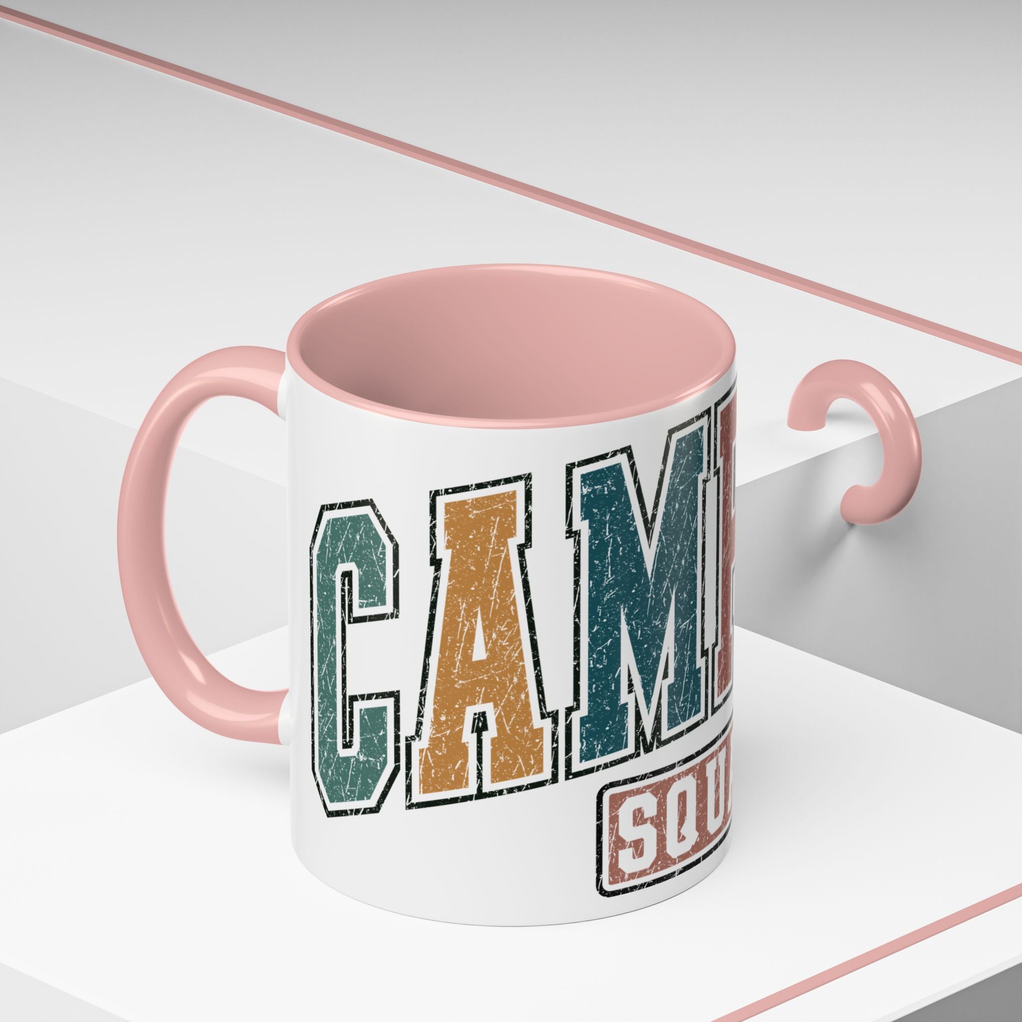 Camping Squad Mug | Rustic Vintage Lettering Accent Coffee Mug