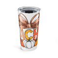 Fall Bow Pumpkin Monogram Tumbler 20oz | Autumn Leaves Coffee Cup