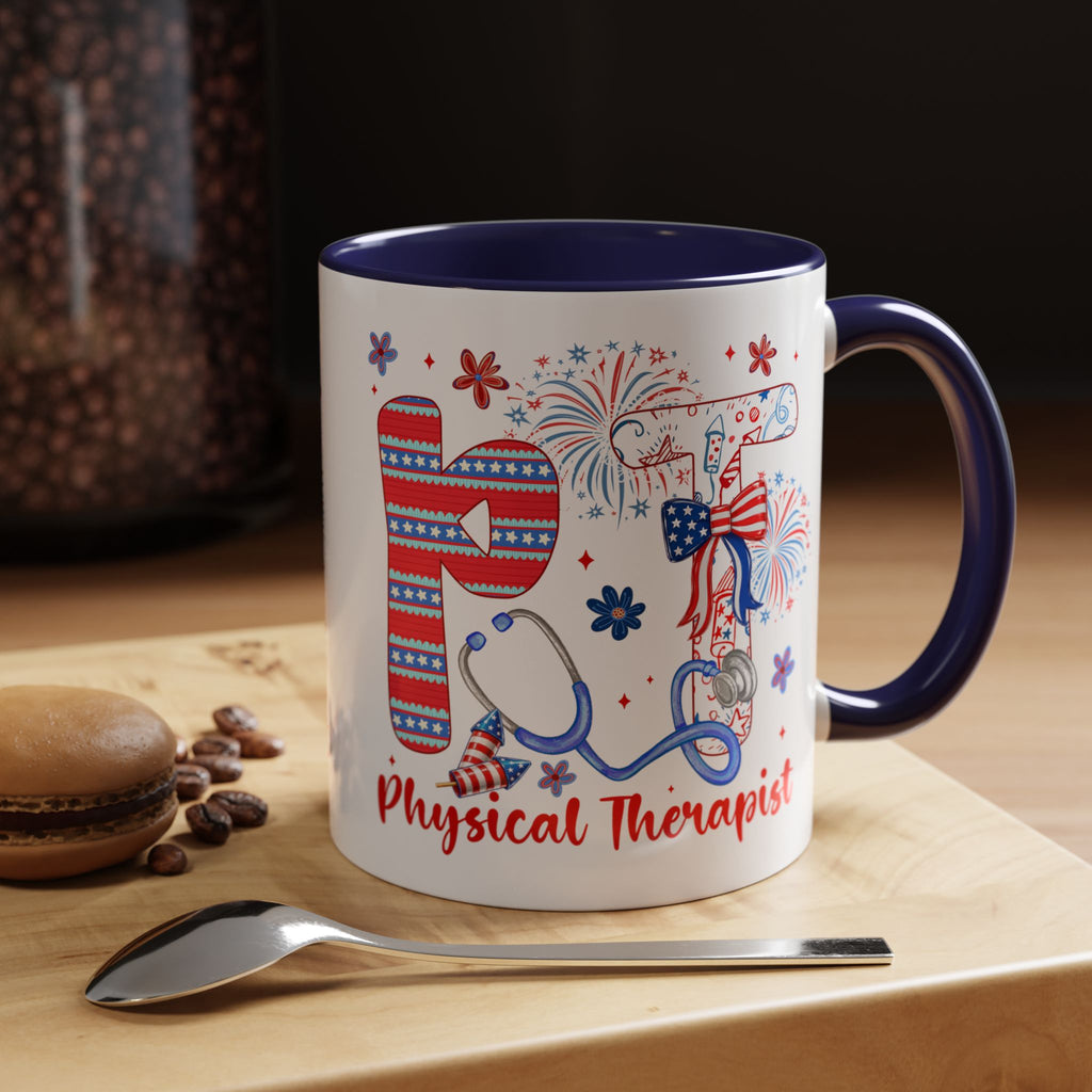 Physical Therapist Patriotic Accent Coffee Mug — 11/15oz
