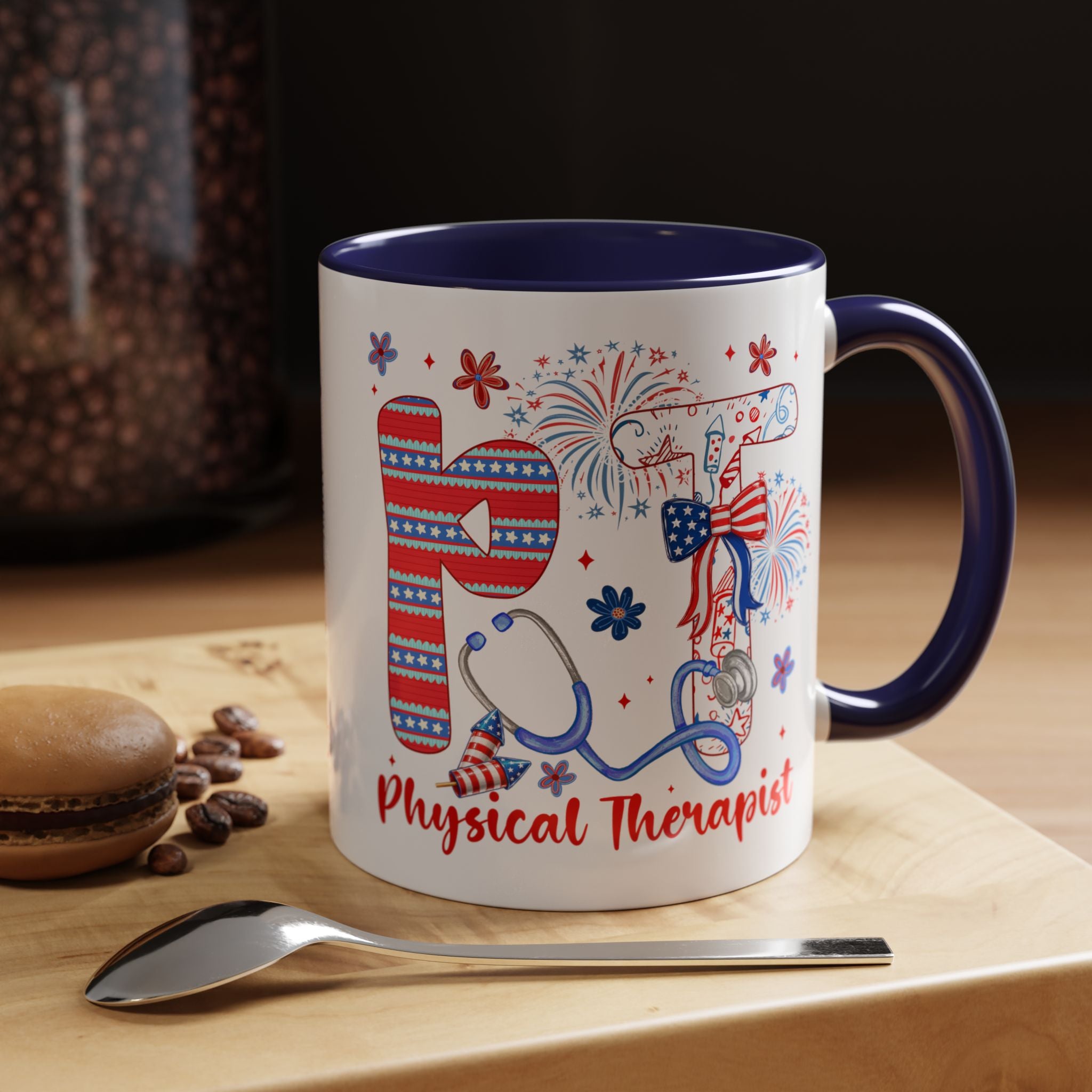 Physical Therapist Patriotic Accent Coffee Mug — 11/15oz