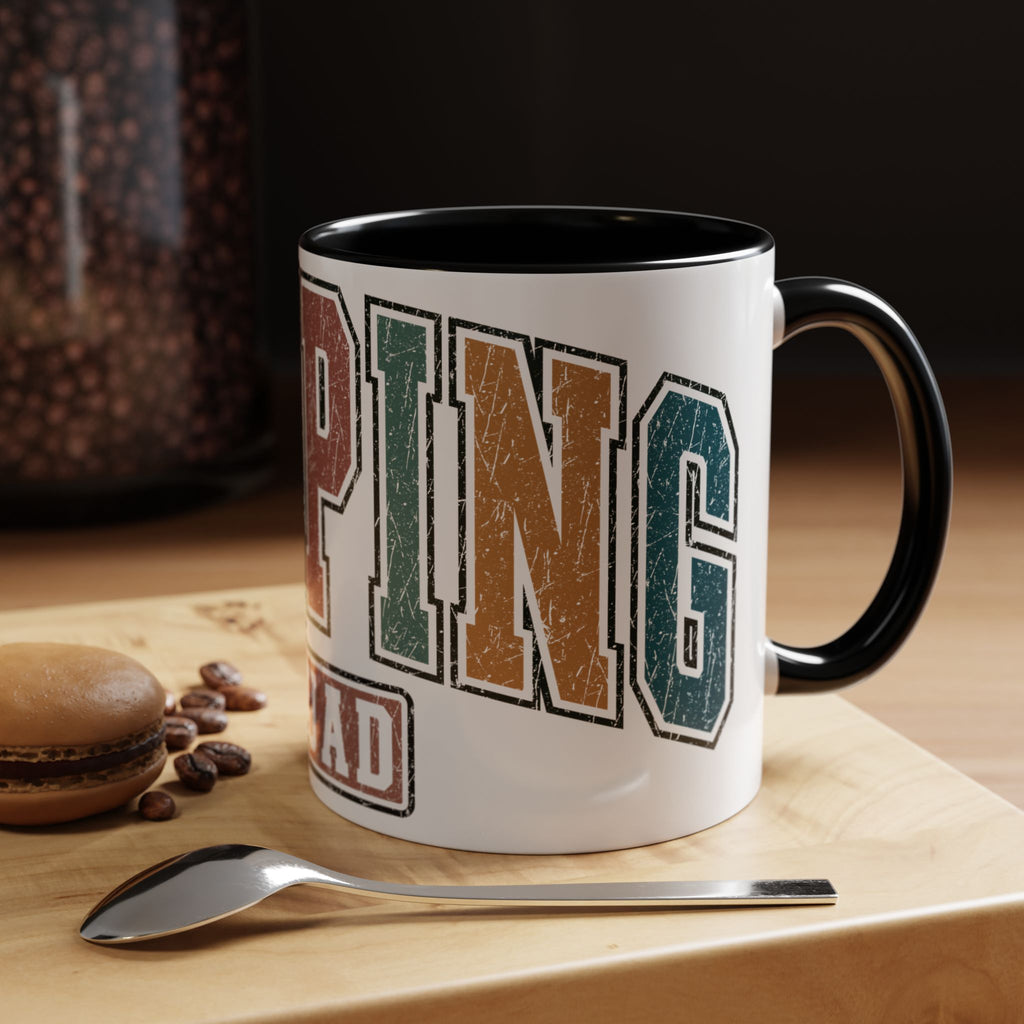 Camping Squad Mug | Rustic Vintage Lettering Accent Coffee Mug