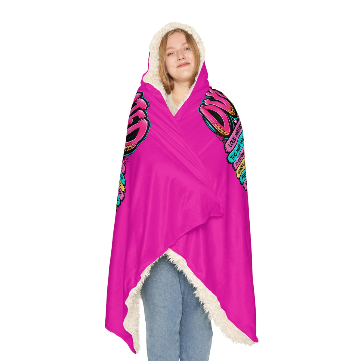 Overstimulated Mom Hooded Blanket — "But I Got This" Cozy Snuggle Throw for Moms