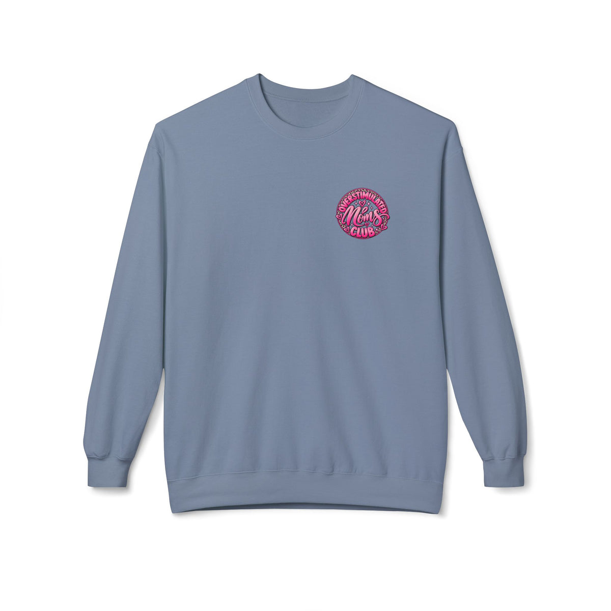 Crewneck Sweatshirt — 'Overstimulated Minds Club' Pink Graphic Crew