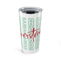 Merry Christmas script Tumbler 20oz | holiday typography travel cup