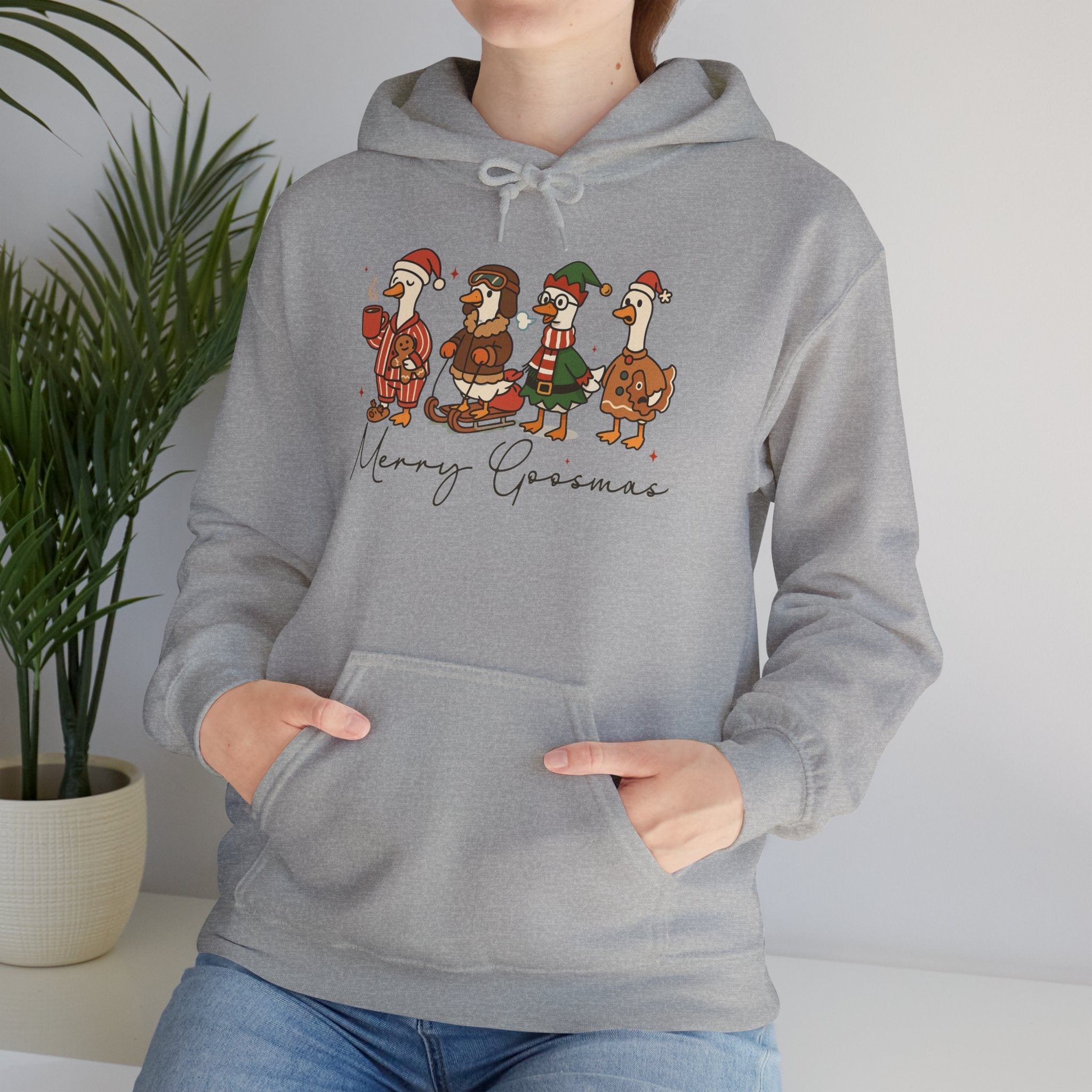 Penguin Carolers Merry Christmas Hoodie | Holiday Penguin Sweatshirt