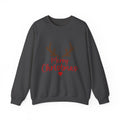 Reindeer Antlers Merry Christmas Sweatshirt | Holiday Christmas Crewneck