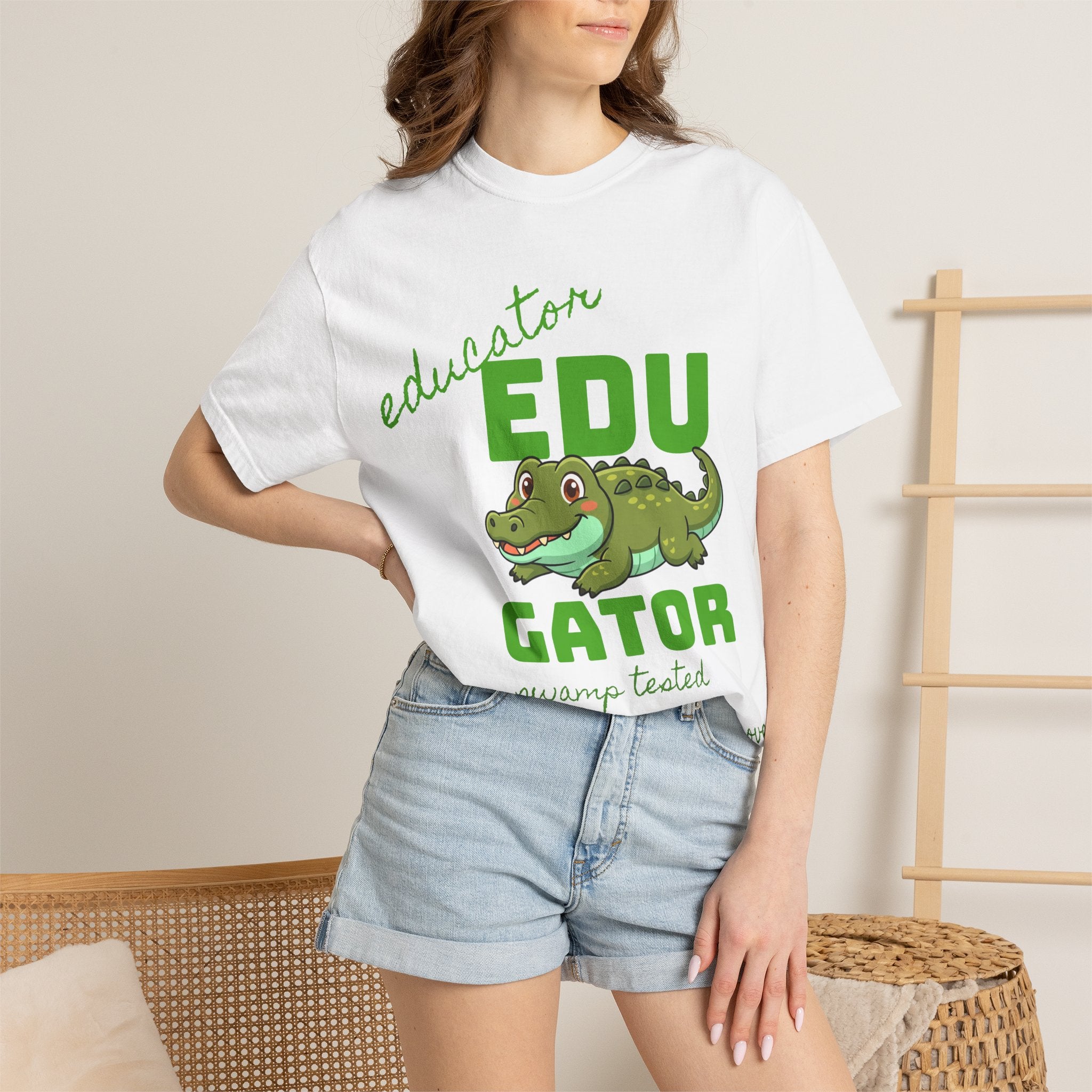 Educator Edu-Gator T-Shirt — Funny Teacher Alligator Tee (Classroom Approved)