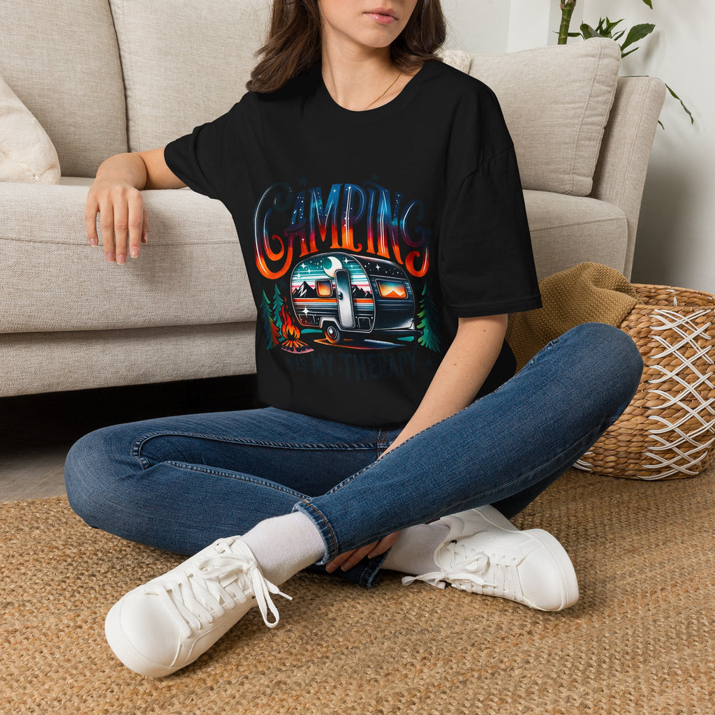 Camping Retro Camper T-Shirt | Camping Is My Therapy