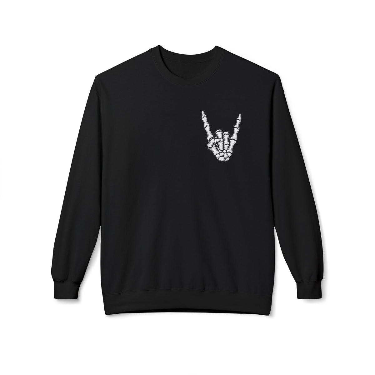 Festive Skull Holiday Sweatshirt — "Overstimulated But Still Festive" Crewneck