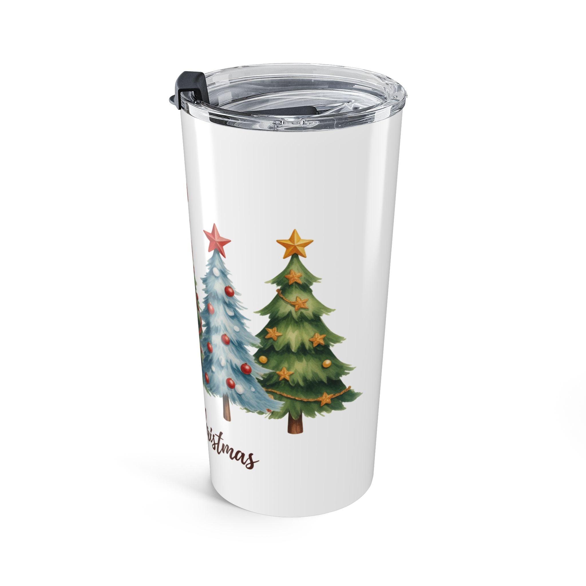 Merry Christmas Pine Tree Trio Tumbler | 20oz Stainless Travel Cup