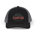 Camping Crew Snapback Trucker Cap — Mountain Graphic Hat for Outdoor Enthusiasts