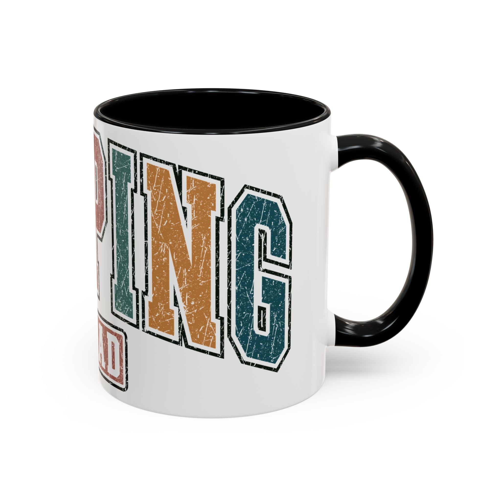Camping Squad Mug | Rustic Vintage Lettering Accent Coffee Mug
