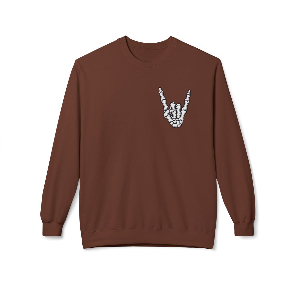 Festive Skull Holiday Sweatshirt — "Overstimulated But Still Festive" Crewneck