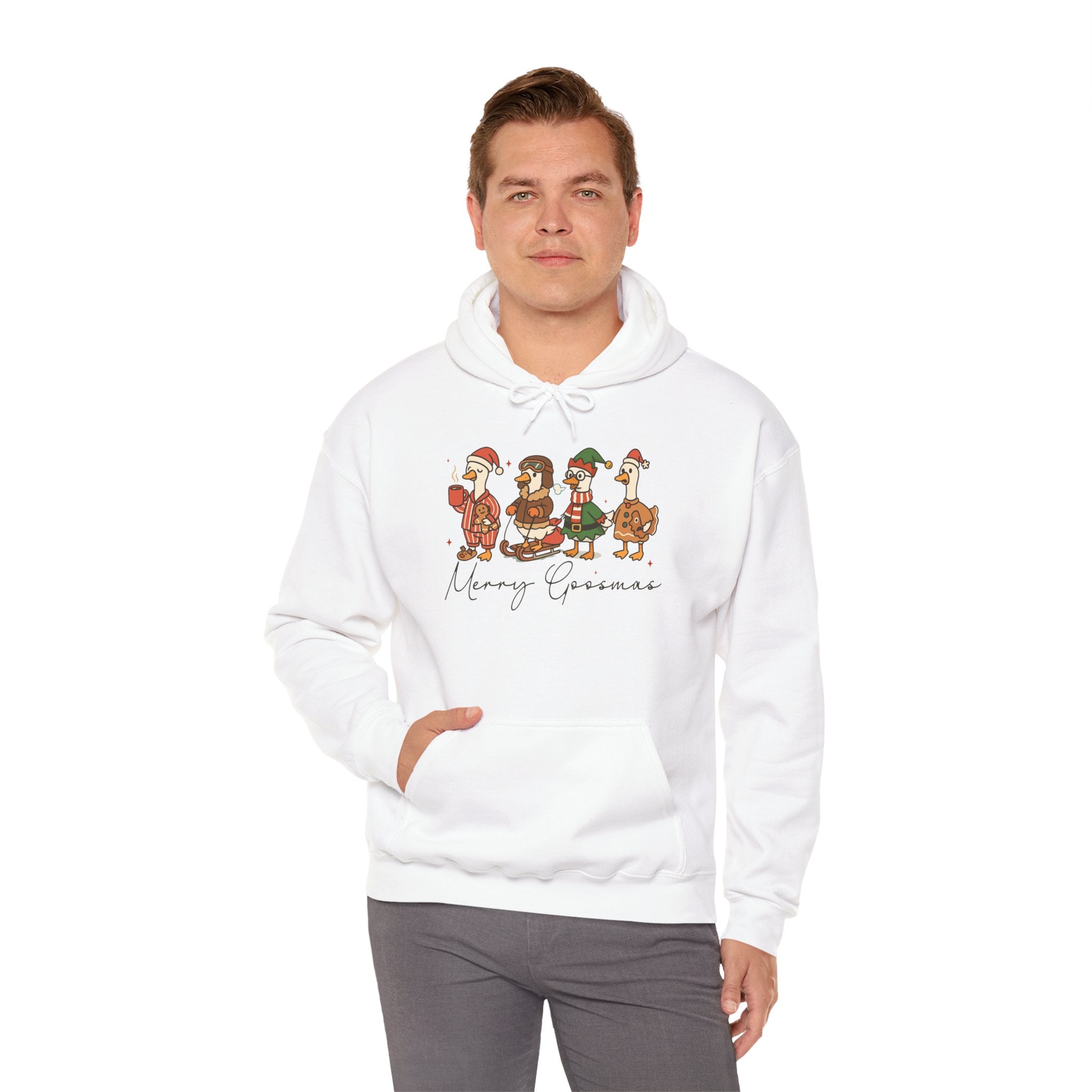 Penguin Carolers Merry Christmas Hoodie | Holiday Penguin Sweatshirt