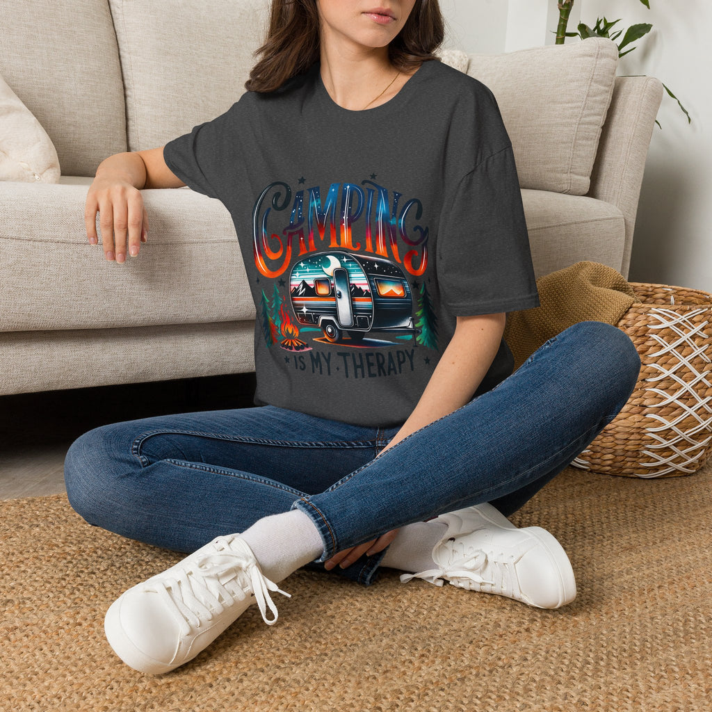 Camping Retro Camper T-Shirt | Camping Is My Therapy