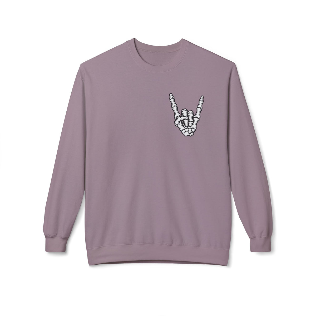 Festive Skull Holiday Sweatshirt — "Overstimulated But Still Festive" Crewneck