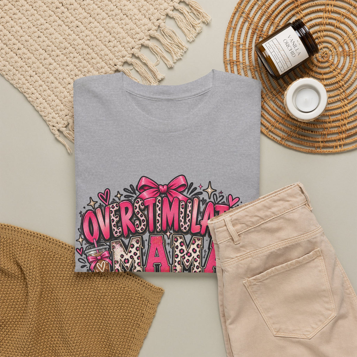 Overstimulated Mama T-Shirt — Funny Graphic Tee for Busy Moms