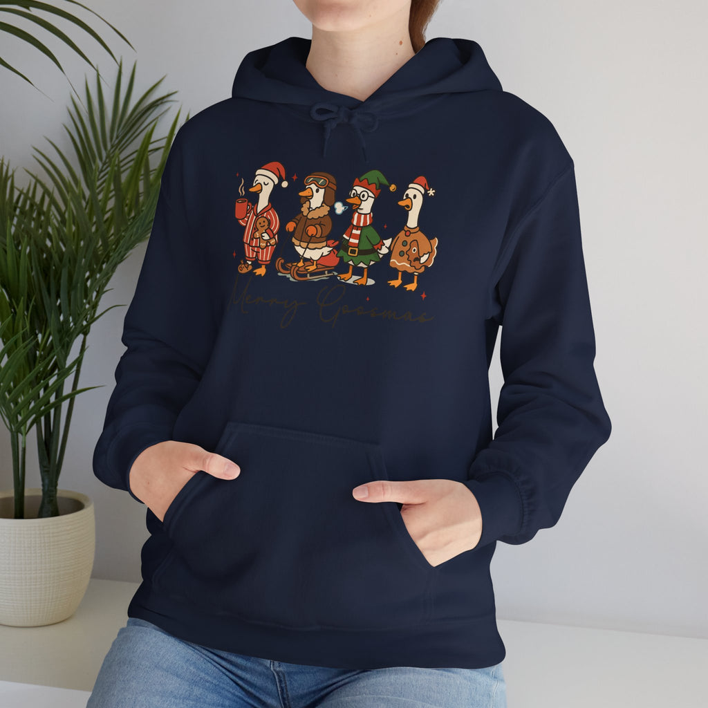 Penguin Carolers Merry Christmas Hoodie | Holiday Penguin Sweatshirt