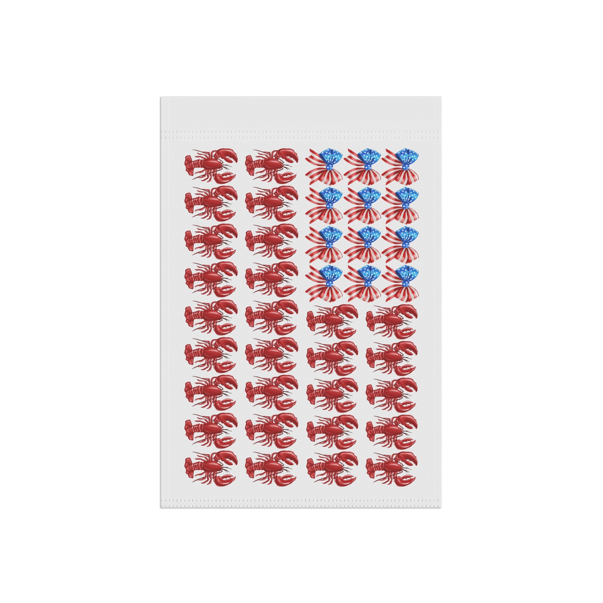 Patriotic Lobster & Shell Garden Flag - Coastal American Flag Yard Banner