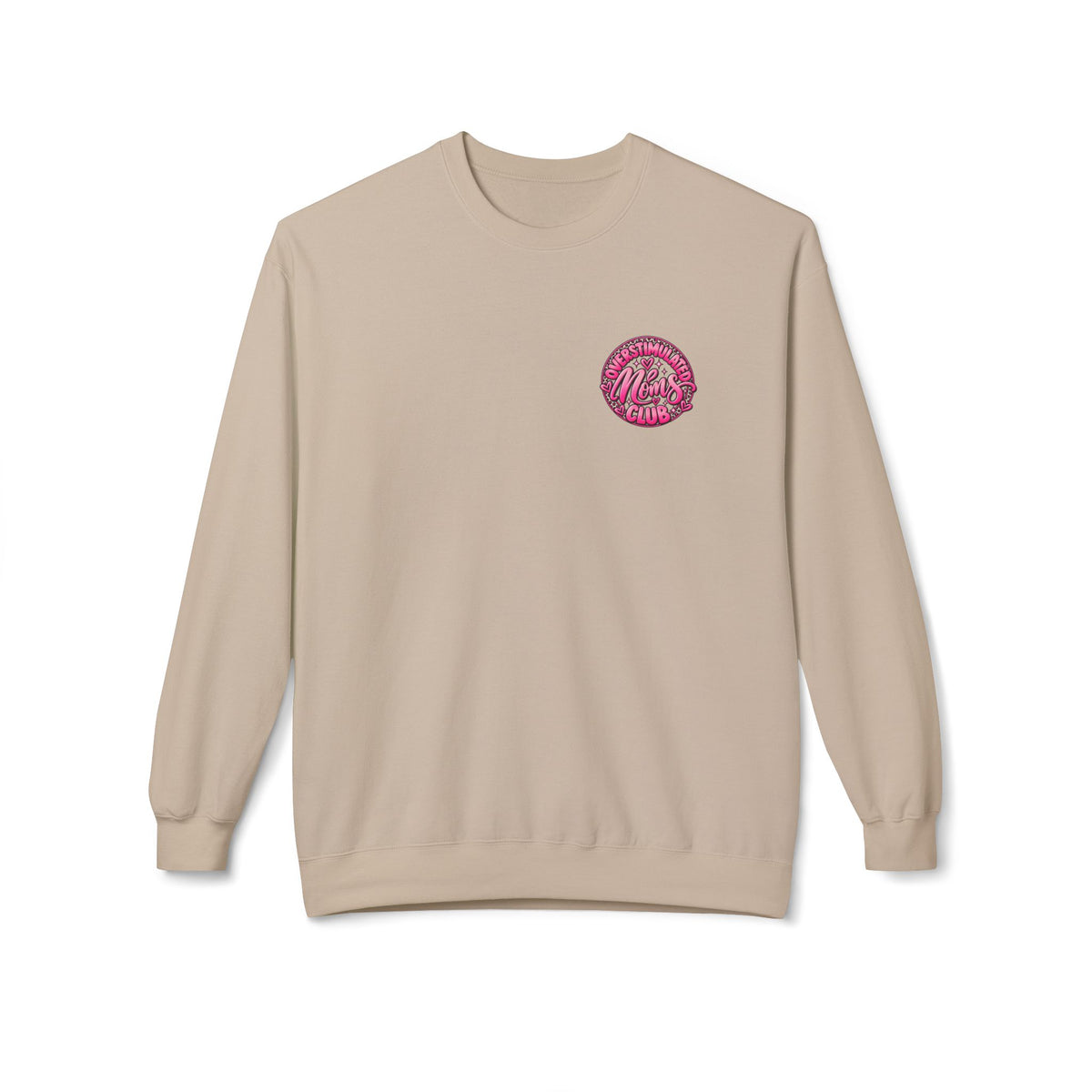 Crewneck Sweatshirt — 'Overstimulated Minds Club' Pink Graphic Crew
