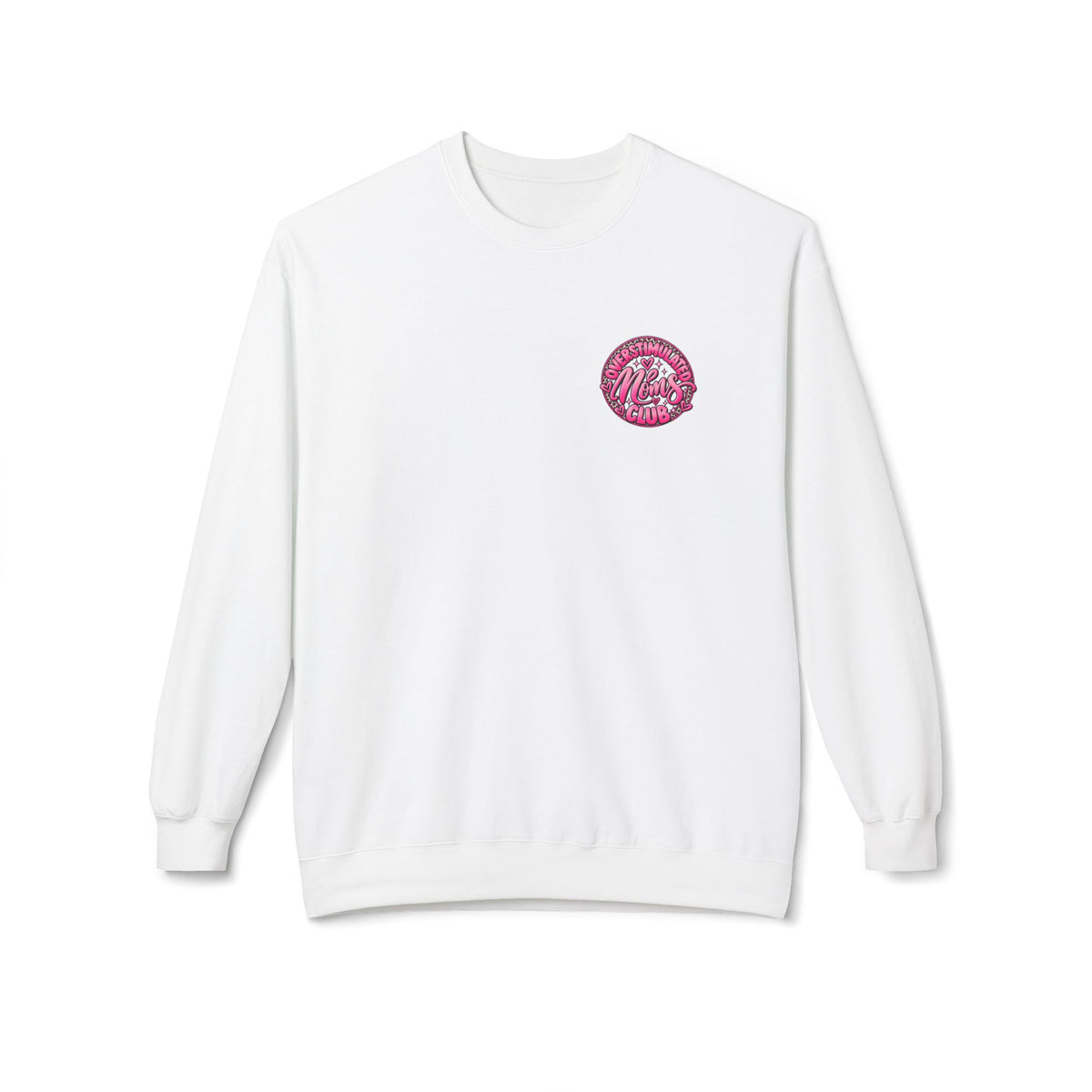 Crewneck Sweatshirt — 'Overstimulated Minds Club' Pink Graphic Crew