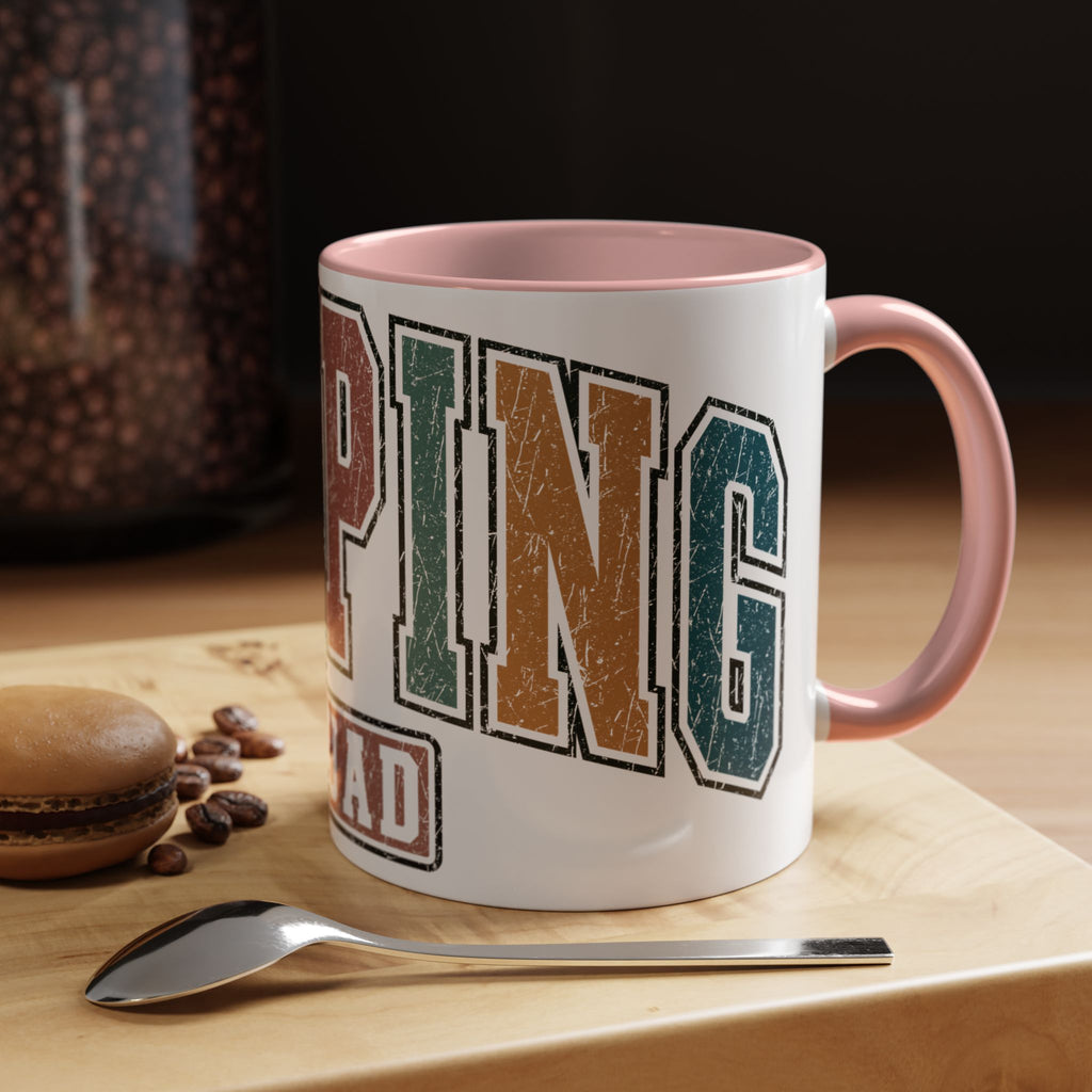 Camping Squad Mug | Rustic Vintage Lettering Accent Coffee Mug