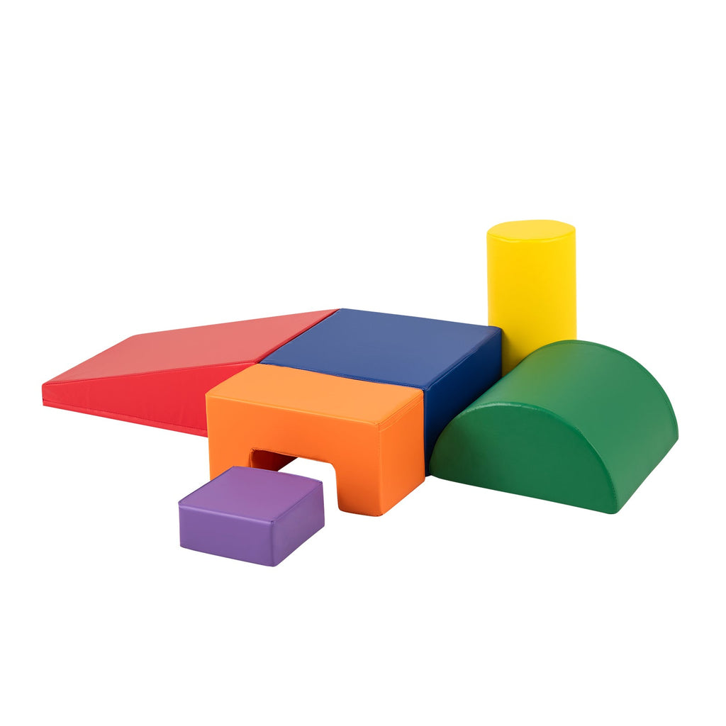 6 Pieces Foam Climbing Blocks Indoor Climb and Crawl Activity Playset with Rectangles
