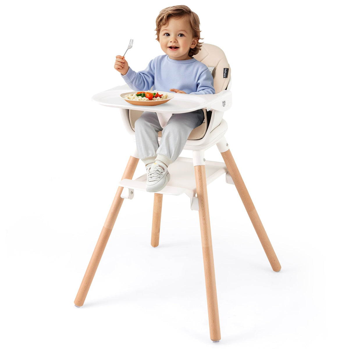 6-in-1 Baby High Chair with Removable Dishwasher and Safe Tray-White
