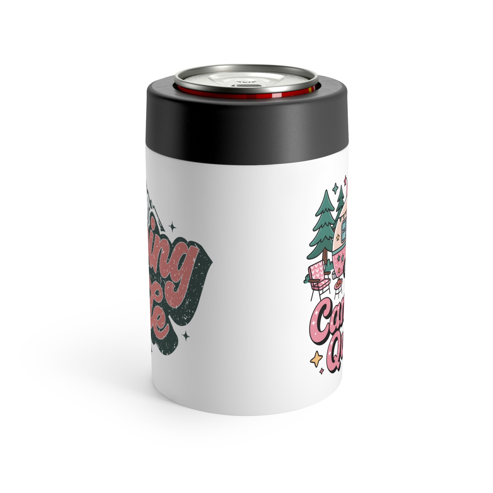 Camping Mama Can Holder | Cute Camper, Pines, Campfire Drink Cooler