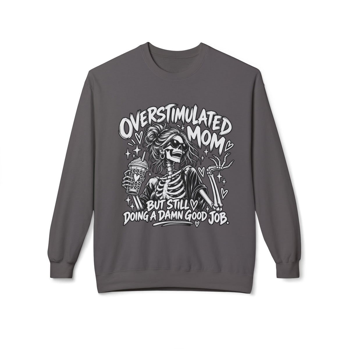 Overstimulated AF ADHD Mama Crewneck Sweatshirt
