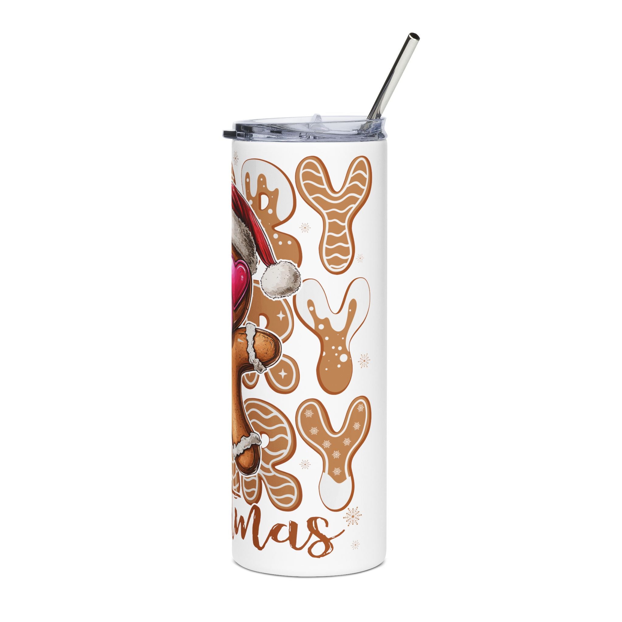 Gingerbread Cookie Character Tumbler | Christmas Stainless Steel 20oz
