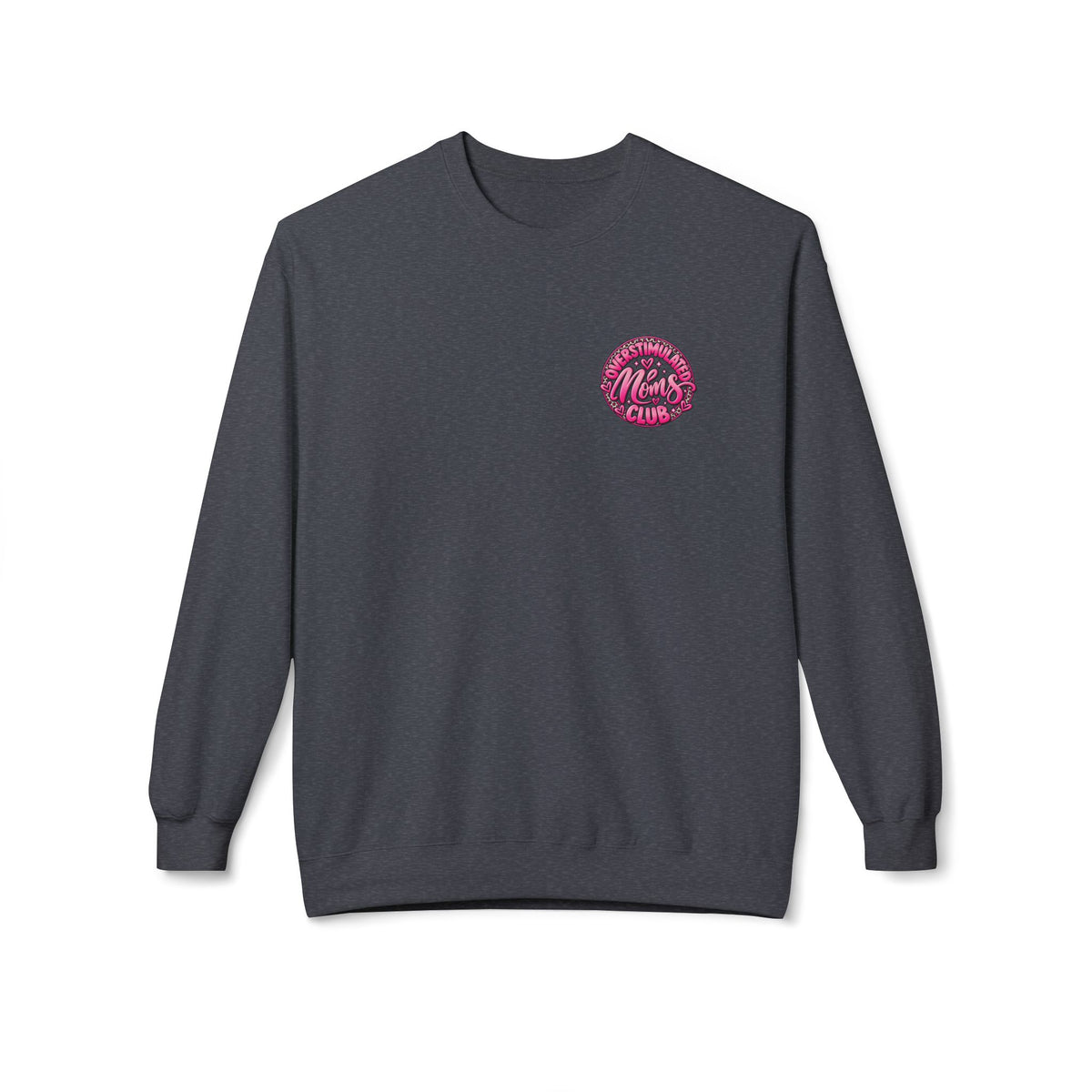 Crewneck Sweatshirt — 'Overstimulated Minds Club' Pink Graphic Crew
