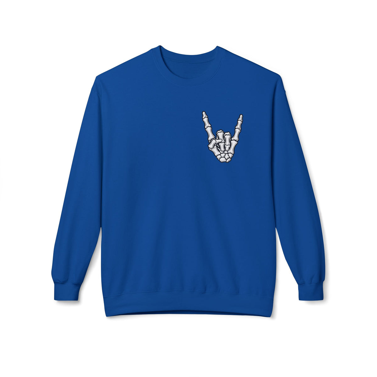 Festive Skull Holiday Sweatshirt — "Overstimulated But Still Festive" Crewneck